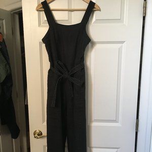 Everlane Black Linen Belted Jumpsuit Size 2